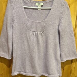 LOFT Women's Light Purple Scoop Neck Sweater